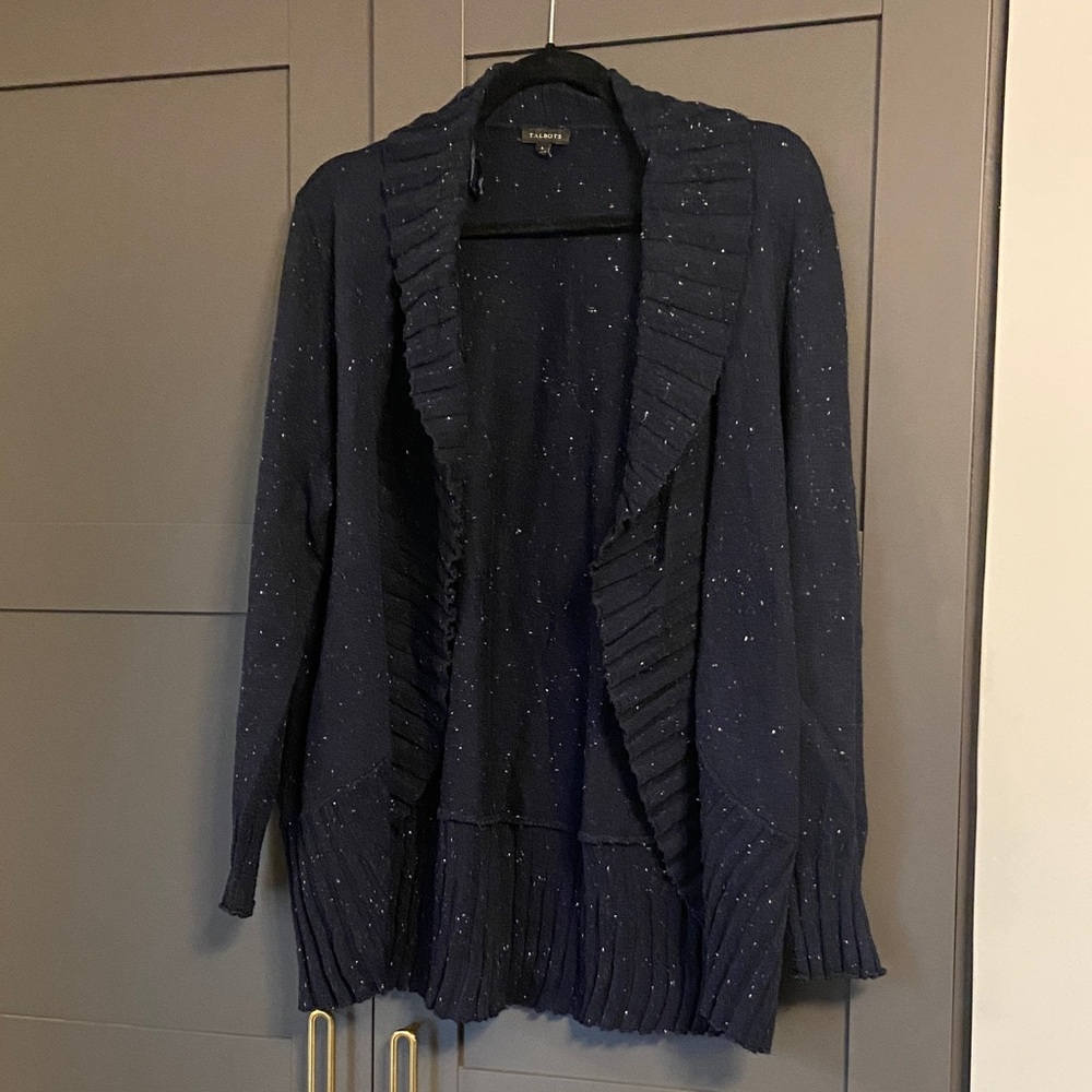 Navy Open Front Cardigan